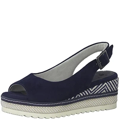 Immagine di Jana Sandali con plateau, Donna, Taglia: 37, Navy Tessuto