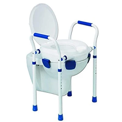 Immagine di Rialzo WC con coperchio, gambe regolabili e braccioli, fino a 150 kg, 1 unità