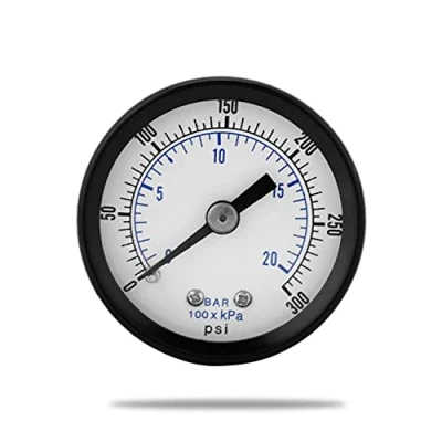Immagine di Manometro 0 20 bar, Akozon 300 psi Mini Idraulico a Quadrante 1/8&quot; BSPT Acqua Doppia Scala Irrigazione Glicerina di Pressione per Aria, Acqua, Olio