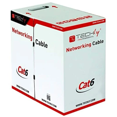 Immagine di Techly Professional 022571 Matassa U/UTP Cavo Cat. 6 CCA 305m Flessibile Grigio