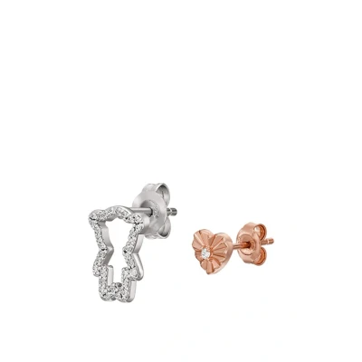 Immagine di Emporio Armani Orecchini da donna in acciaio inossidabile o semi preziosi con chiusura push back, Argento e oro rosa