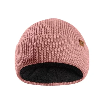 Immagine di DANISH ENDURANCE Cappello Beanie in Lana Merino con Fodera Pile, a Maglia, Invernale per Bambini, Ragazzi e Ragazze, Pink, One Size