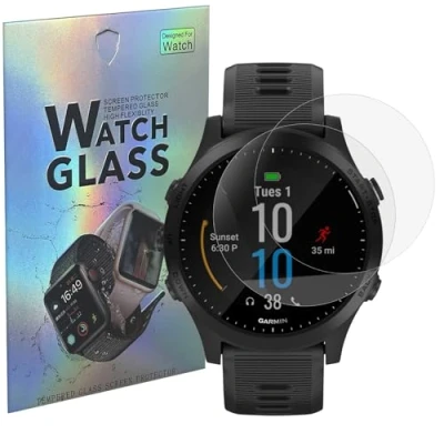 Immagine di Vetro temperato compatibile per Garmin Forerunner 945 [2 Pezzi] Pellicola Protettiva Proteggi Schermo PHONILLICO