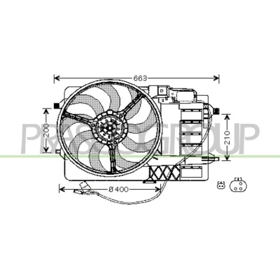 Immagine di PRASCO MN304F001 Ventola Radiatore 400 12 260 MINI: Hatchback
