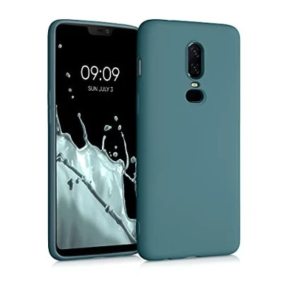 Immagine di kwmobile Custodia Compatibile con OnePlus 6 Cover Back Case per Smartphone in Silicone TPU Protezione Gommata petrolio matt