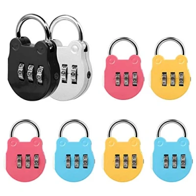 Immagine di Jubaopen 8Pcs Lucchetti a Combinazione 3Cifre Lucchetto Mini Colorato da Viaggio in Lega di Alluminio Cartoni Serratura Piccola Sicurezza per Valigia Bagagli Cassetto Armadio 4,9 * 3,2 1,2cm