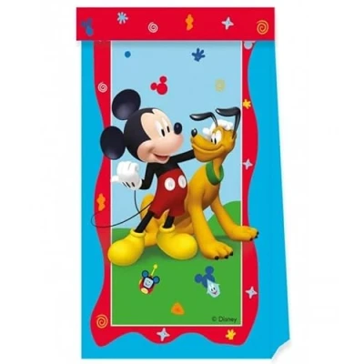 Immagine di Procos Folat 93828P feste Mouse 4 pezzi Mickey Festa, Carta, Topolino Caramelle, Trattare Borse, Dessert, Sacchetti Regalo Compleanno, Multicolore