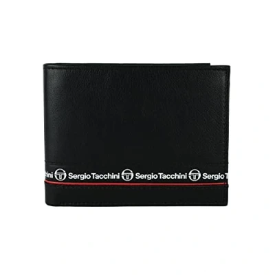 Immagine di Sergio Tacchini Portafoglio uomo in vera pelle, nero, sottile con porta carte, confezione regalo, Blu 019, Clásico, Classico