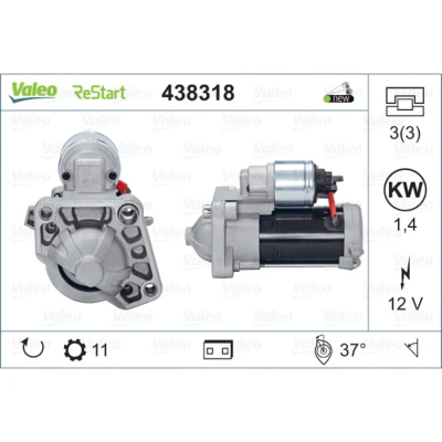 Immagine di VALEO NEW STOP&amp;START ORIGINAL PART 438318 Motorino di avviamento 12 1,4 11 VOLVO: XC60 I, XC40