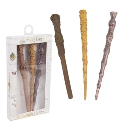 Immagine di Harry Potter Set di 3 penne a sfera baguette