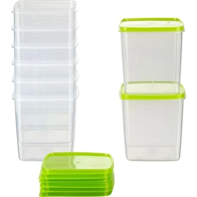 Immagine di MiraHome Contenitore Alimenti freschi per Freezer 11x11x11,5 cm Verde qualità austriaca (1l Quadrato (8 Pz))