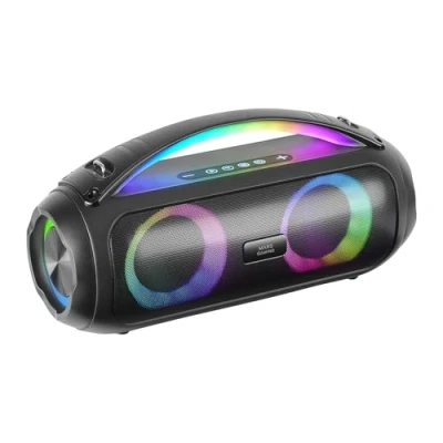 Immagine di MARSGAMING MS PULSE, Altoparlante Bluetooth Portatile 50W RMS, Illuminazione RGB, 2 Driver Attivi 93mm + Passivi Ultra Bass, Vivavoce, USB/MicroSD/AUX/FM, Maniglia e Tracolla, Nero