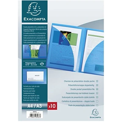 Immagine di Exacompta 3967E Cartellina per presentazioni con doppia tasca interna in PP 400µ, formato Din A4, trasparente