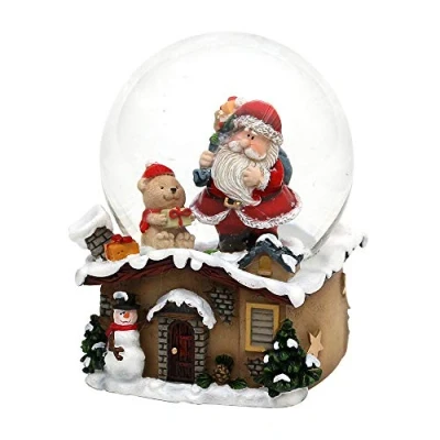 Immagine di Dekohelden24 Sfera di neve con Babbo Natale, dimensioni: 7 x 9 cm, palla da 6,5 orsacchiotto 501473