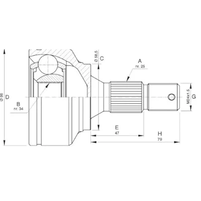 Immagine di LPR KPG776 Kit Giunto Omocinetico PEUGEOT: 5008 I, 207 Hatchback, 208 I CITROËN: C3 Aircross 2, C4 Picasso Hatchback