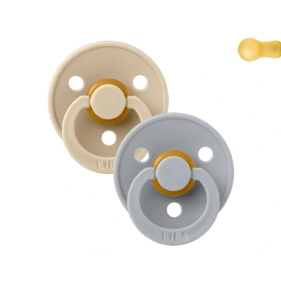 Immagine di 2 Succhietti BIBS Colour Round Vanilla/Cloud