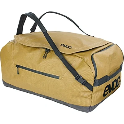 Immagine di EVOC DUFFLE BAG 60 borsa da viaggio e attrezzatura impermeabile (tracolla staccabile, tasca esterna separata, uso universale, sistema BRACE LINK, senza PVC, impermeabile), Curry/Nero