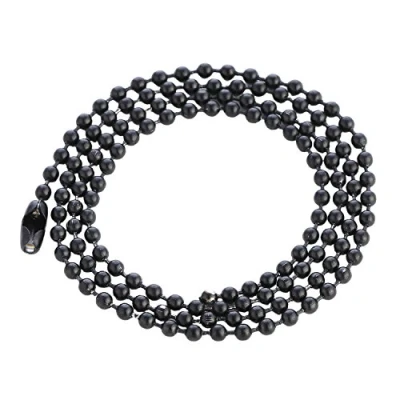 Immagine di DonDon Collana da uomo in acciaio inox, catena a sfera, 60 cm e inossidabile, colore: nero, cod. C06_us