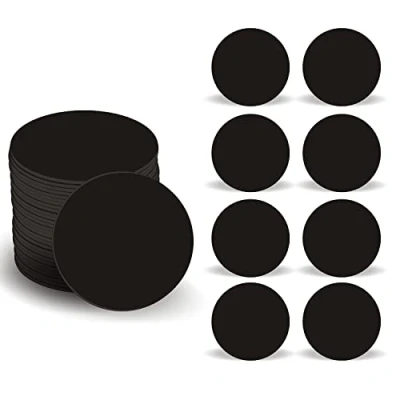 Immagine di 50 etichette NFC ntag215 adesivi carte e tag, impermeabili 25 mm, programmabili, schede 215 nere, memoria da 540 byte, compatibili con funzionalità