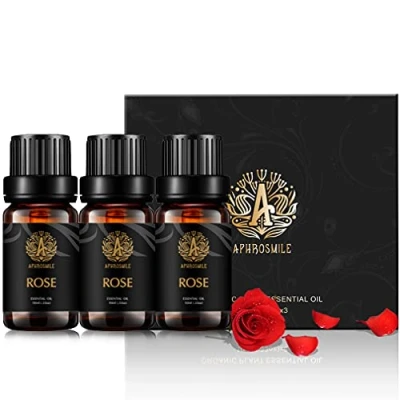Immagine di Aromaterapia Rose oli essenziali di, 100% puri Profumo Set per diffusore, umidificatore, massaggi, di grado terapeutico Fragrance 3 * 10ml