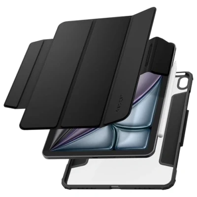 Immagine di Spigen Cover AirSkin Pro Compatible with iPad Air 6a Generazione 11 polici (2024) 5a (2022) / 4a (2020) 10.9 con coperchio magnetico staccabile Nero