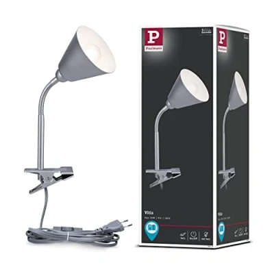 Immagine di Paulmann Vitis 95432 Lampada con morsetto LED (monocolore) E14 20 W Grigio