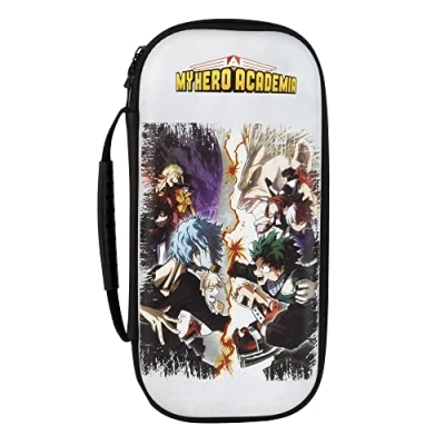 Immagine di Konix My Hero Academia Custodia protettiva e da trasporto per console Nintendo Switch, Switch Lite OLED Spazio 8 giochi Bianco