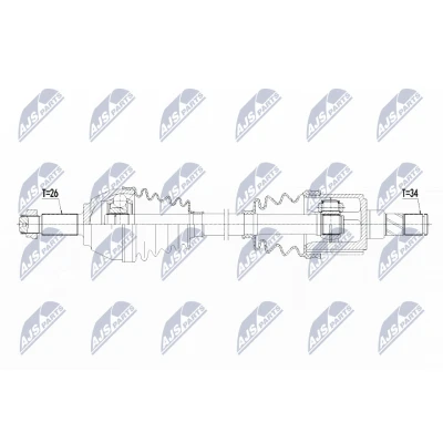 Immagine di NTY NPW BM 125 Albero motore / Semiasse Assale anteriore Sx 622 JEEP: GRAND CHEROKEE 2, MINI: Countryman