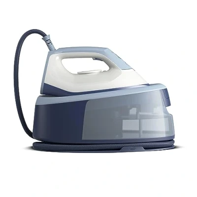 Immagine di Philips Ferro da stiro con Generatore di Vapore Serie 3000, 2400W, 120g/min Continuo, Colpo 350g, 6 Bar, Verticale, Piastra in Ceramica, Azzurro Intenso (PSG3000/20)