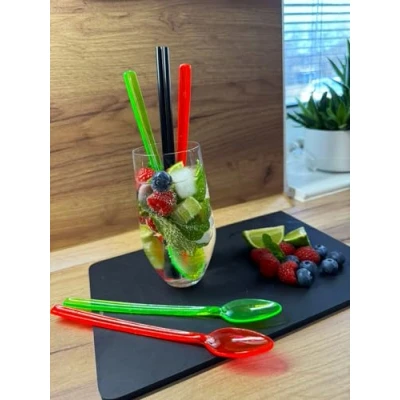 Immagine di Kimmel 21 000 3013 1 Cucchiai da Cocktail riutilizzabili per Limone, 6 Pezzi, plastica, Verde/Trasparente