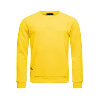 Immagine di RED BRIDGE Felpa da Uomo Premium Basic Maglia in Cotone Giallo XXL