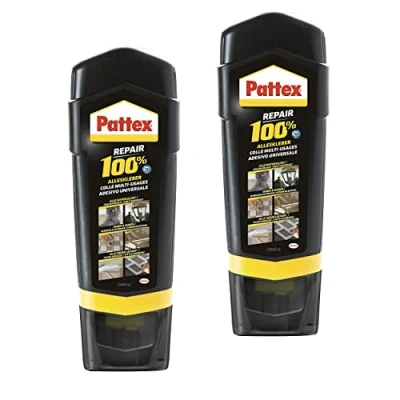 Immagine di Pattex Repair 100 per Cento Multiuso, Resistente al Calore Uso Interno ed Esterno, 2X g di Colla la Riparazione Vari Materiali, 9H P1BC3X ST