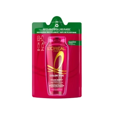 Immagine di L&#039;Oréal Paris Elvive Shampoo Sublimante, per Tutti i Capelli Colorati o Con Meches, Colore Protetto 40 Lavaggi e Luminosità Estrema, Pura Vitamina C, Formato Eco Ricarica, Color Vive, 250 ml