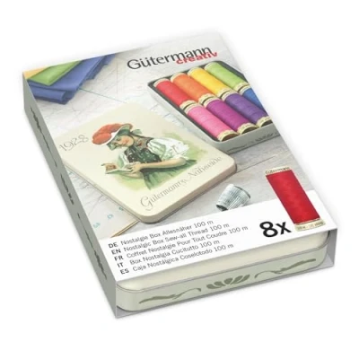 Immagine di Gütermann Nostalgic Box Sew all Thread 100m Filo Impostato, Polyester, Multicolore, 800 unità
