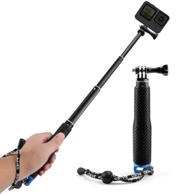 Immagine di GlasFlength Bastone Selfie Asta Telescopica per GoPro Hero 12 11 10 9 8, Stick Monopiede Fotografico Regolabile Impermeabile Insta360/X3/One e Altre Action Camera