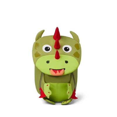 Immagine di Affenzahn Piccolo Amico Zaino per l&#039;asilo bambini da 1 a 3 anni ergonomico riflettente linguetta con targhetta il nome Dragon Verde