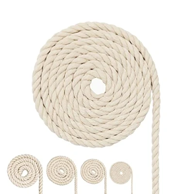 Immagine di corda di cotone, filato macramè, diverse misure, cotone per fai da te e regali (8 mm (5 m)