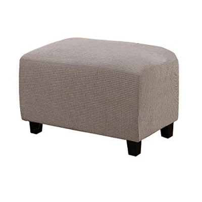 Immagine di WINS fodera per poggiapiedi rettangolare ottomano, pouf quadrata estensibile, divano e rettangolare, colore: marrone