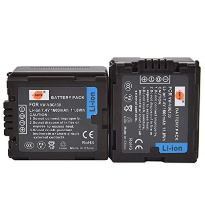 Immagine di VBG130 DSTE Batteria di ricambio compatibile con Panasonic AG HMC150 HMC153MC HMC70 HMR10 HMR10A HMR10E HMR10P HSC1U HDC DX1 S DX1EG DX1GK DX3 HS100 HS100GK