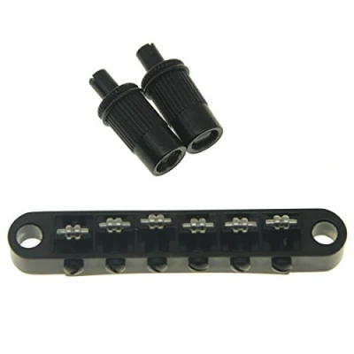 Immagine di KAISH Tune O Matic Ponte a sella per chitarra Epi Les Paul, SG, Dot, Bigsby, con montanti filettati M8, colore: nero