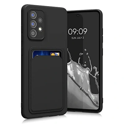Immagine di kwmobile Custodia Compatibile con Samsung Galaxy A52 / 5G A52s Cover Back Case Cellulare Slot Porta Carte Morbida in Silicone TPU nero