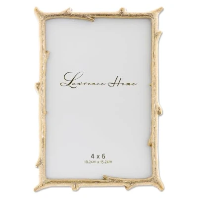 Immagine di Lawrence Frames 4x6 Gold Metal Picture Frame with Natural Branch Design Cornice portafoto