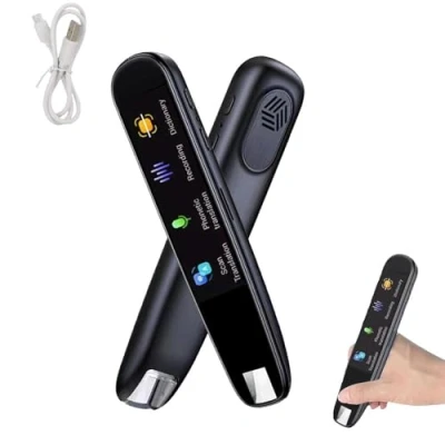 Immagine di Multipurpose Translation Device, 112 Language Translator, With Text to Speech Reading Pen, Scan Reader for Students and Business Travelers (Black)