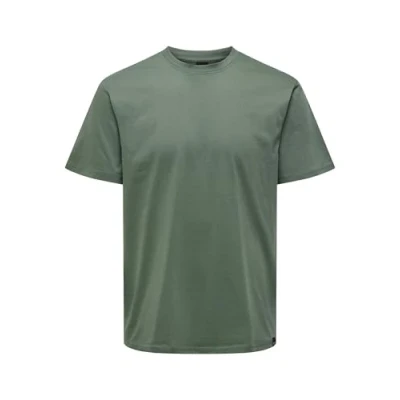Immagine di Only &amp; Sons Einfarbiges Tshirt basic, Uomo, Taglia: Small, Dark forest