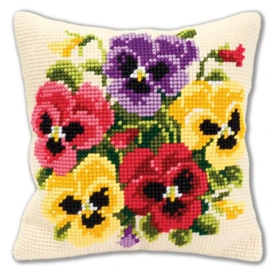 Immagine di Vervaco Cuscino per Punto Croce, con Materiale Incluso, Cotone, Multicolore, Medio