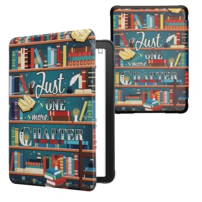 Immagine di kwmobile Custodia eReader Compatibile con Amazon Kindle Paperwhite (12. Gen 2024)/Kindle Colorsoft Cover eBook Reader Flip Case multicolore Ancora un Capitolo