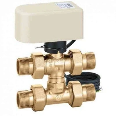 Immagine di CALEFFI Valvola di zona a sfera, tre vie con tee by pass 1&quot; 230V