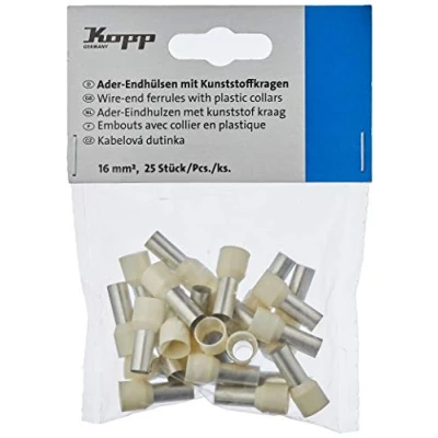 Immagine di Kopp 354415095 Capicorda con colletto in plastica, 25 pezzi, 16 mm² / 7 mm, colore: Avorio