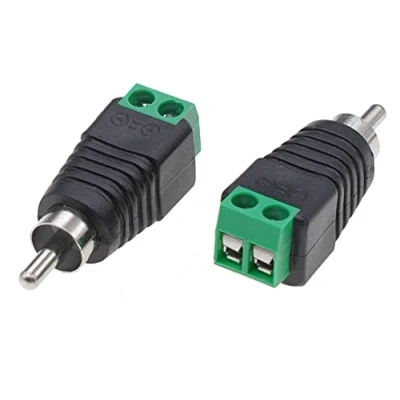 Immagine di Techly 363432 Adattatore Connettore Terminal Block 2 Pin a RCA Maschio Nero/Verde