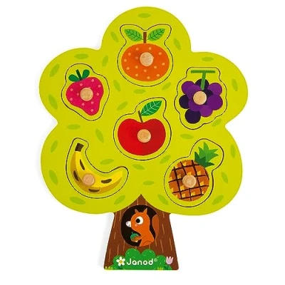 Immagine di Janod Puzzle Albero Goloso 6 Pezzi + 1 Tabellone Gioco Didattico in Legno Formativo, Sviluppare la Memoria Da 18 Mesi Su, J07061